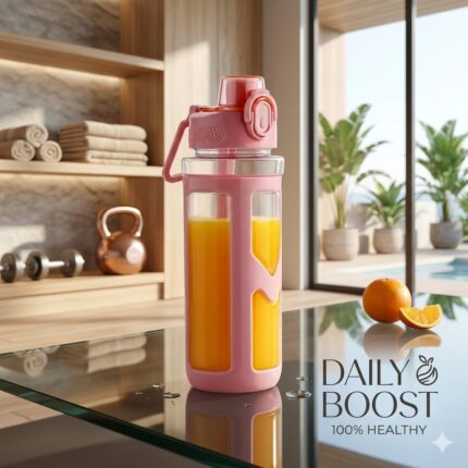 900ml Premium Sports Water Bottle with Carry Handle – BPA-Free Leakproof Hydration Bottle for Gym, Yoga, Office & Outdoor – Stylish Ergonomic Design